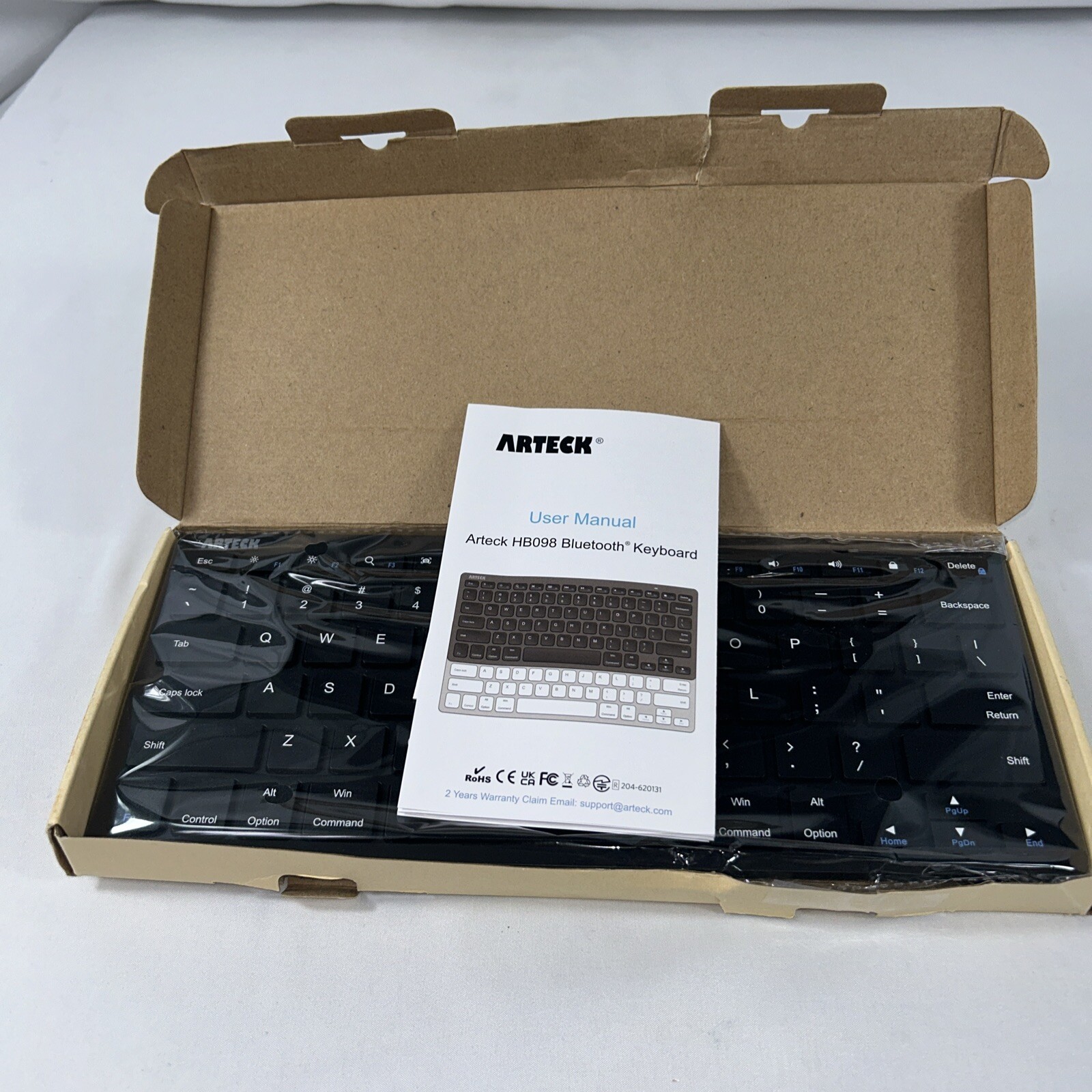Arteck HB098 Universal Slim Portable Wireless Keyboard. New In Box.