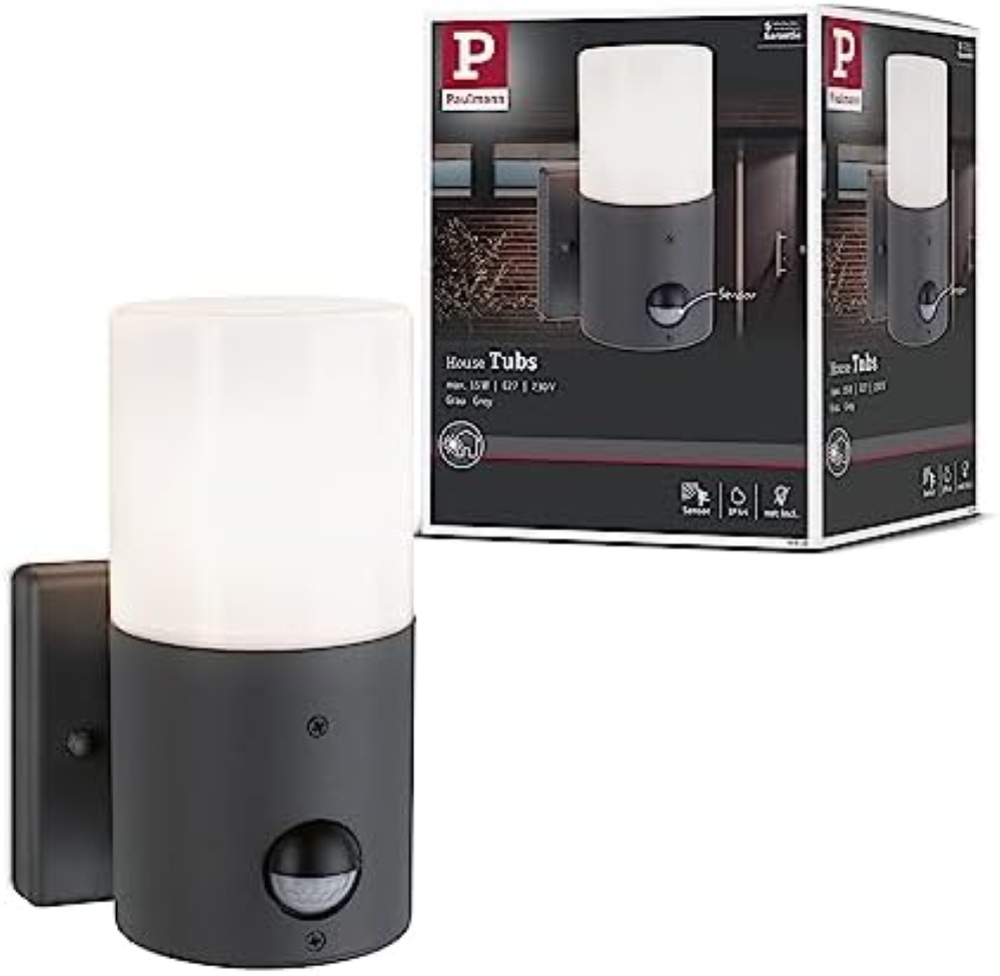 Paulmann 94648 Lampada per esterni lampada da parete Tubs con Sensore di movimen