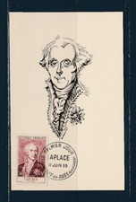 carte  1er jour Marquis De Laplace  Beaumont-En-Auge  14 Calvados 1955