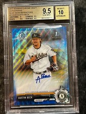 2017 Bowman Chrome 1st BLUE WAVE REFRACTOR PROSPECT ROOKIE AUTO Austin Beck /150