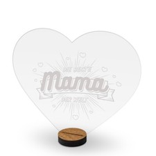 Tabliczka ze szkła akrylowego stojak akrylowy prezent - najlepsza mama na świecie