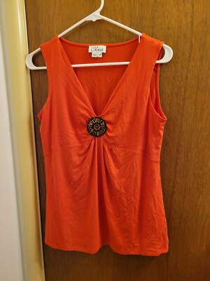 Chaus Womens Medium Chaus Tank Top Beaded Casual Cute