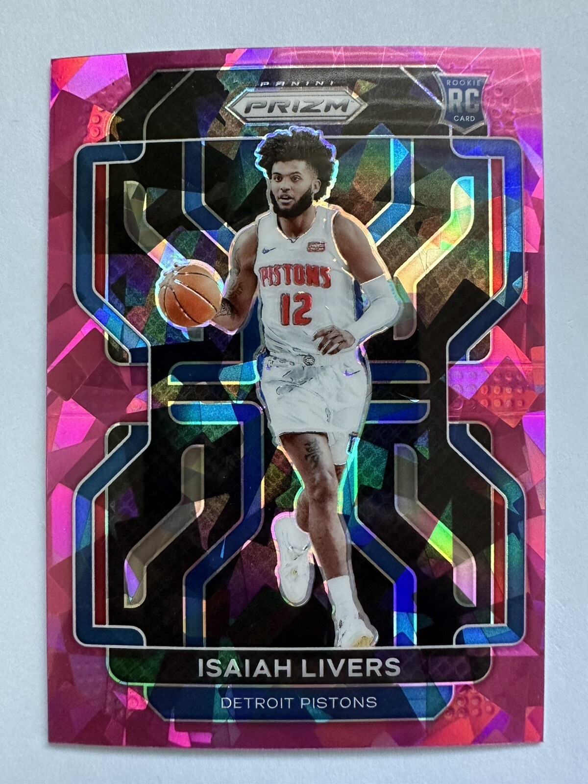 Isaiah Livers 2021-22 Panini Prizm Pink Ice Rookie RC Detroit Pistons #296 🔥