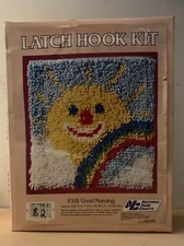National Yarn Crafts Latch Hook Rug Kit Good Morning P318  New Old Stock Vintage
