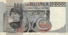 Billete Italia 10.000 liras 3.11.1982 serie P 106 MC B circulado LBB