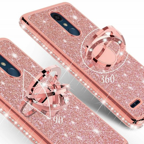 Case for LG Stylo 5 Case Glitter Bling TPU Ring Stand Phone Cover Magnet Mount - Picture 5 of 11