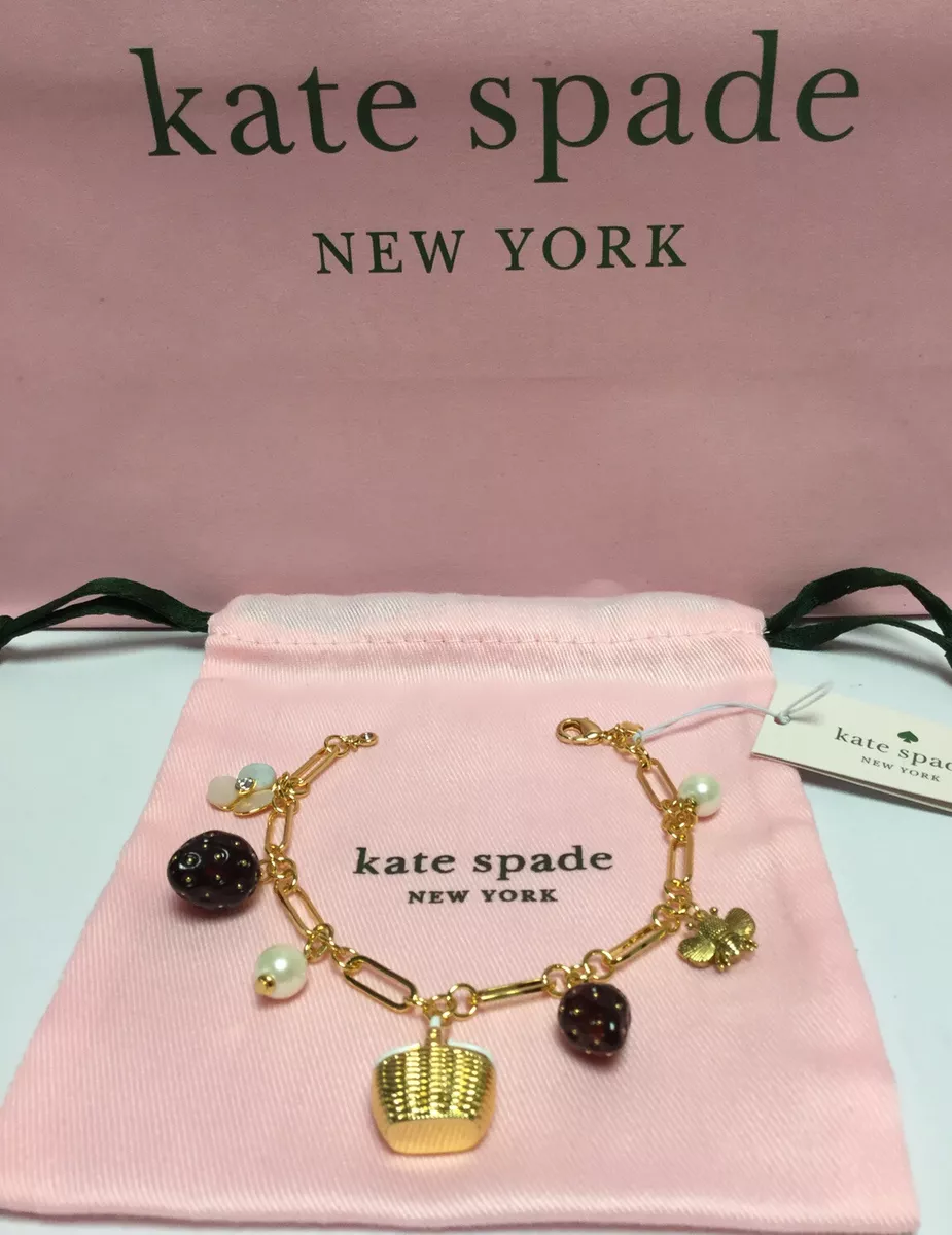 NWT Kate Spade New York Picnic Perfect strawberries Charm Bracelet