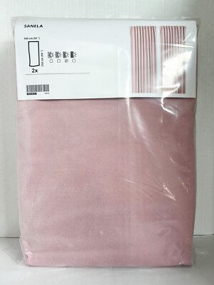 Ikea SANELA Curtains Room Darkening 55x98 '' 1 pair, light pink 104.140.14 - NEW