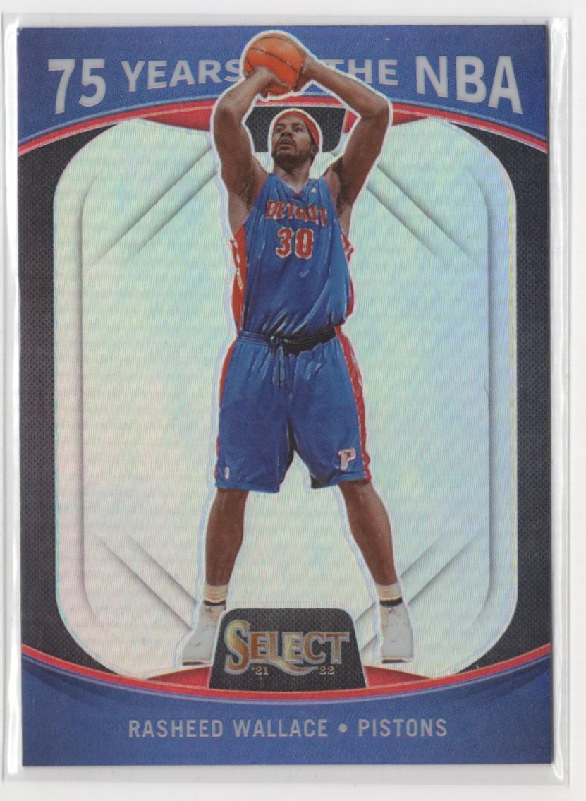 2021-22 Panini Select 75 Years of the NBA Rasheed Wallace Detroit Pistons #70