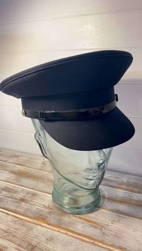 Navy Blue Chauffeur's Cap, Classic Round-Domed Size 57cm UK