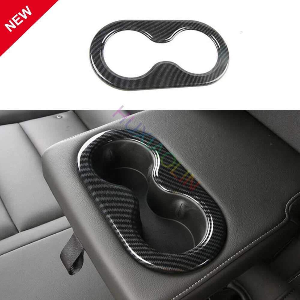 For Cadillac XT4 2019-2022 Carbon Fiber Rear Water Cup Panel Frame Trim 1PCS Fit