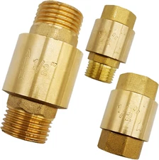 3 Pcs Brass Check Valve 1/2" 3 Different Specification Thread, Backflow Preventi
