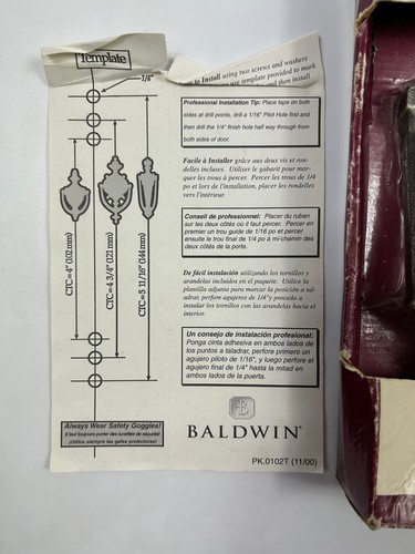Baldwin Messing Tahoe Türklopfer Antik Distressed Nickel 90105-452 Vintage NEU - Bild 5 von 6
