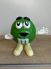 Mars Green M&M's Candy Dispenser Figure Mechanical Arms Vintage