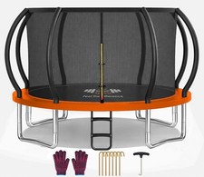 OUTDOOR TRAMPOLINE PREMIUM 6FT, 8FT 10FT 12FT WITH SAFETY ENCLOSURE LADDER UK