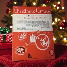 Christmas Cameos Piano Transcriptions by John W Schaum NOS 1959 VTG Sheet Music