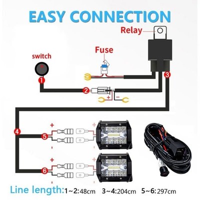 16AWG Kern Kabelschalter Kabelbaum Motorrad Scheinwerfer Scheinwerfer Kabel Ein Aus