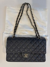 Chanel Classic Small Flap bag, Quilted Dark Grey Caviar Leather
