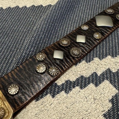 小物 RRL STUDDED BELT 24Ss RRL Studded Leather Belt DOUBLE RL Ralph Lauren #ED AHA