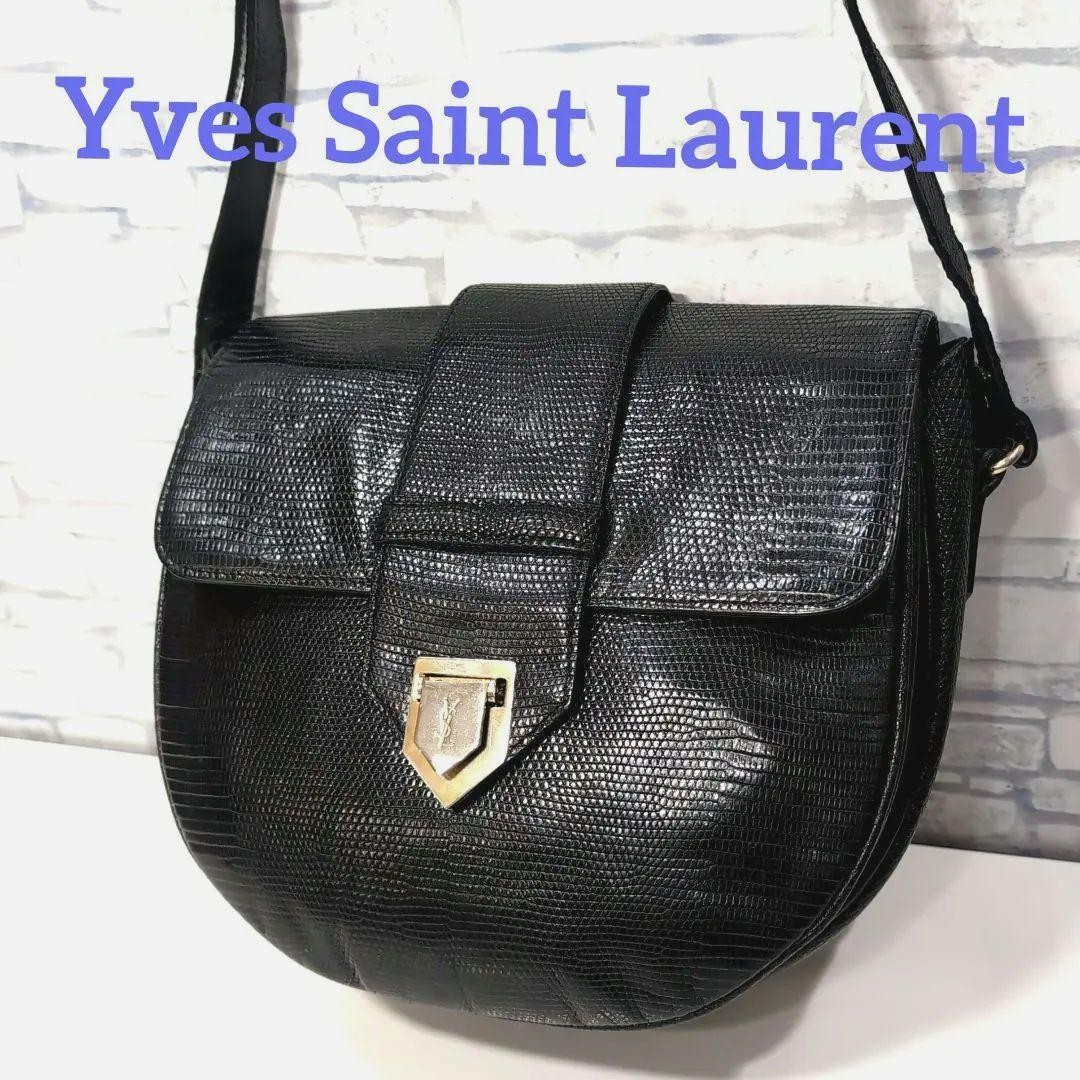 Borsa a tracolla Yves Saint Laurent logo YSL pelle nera
