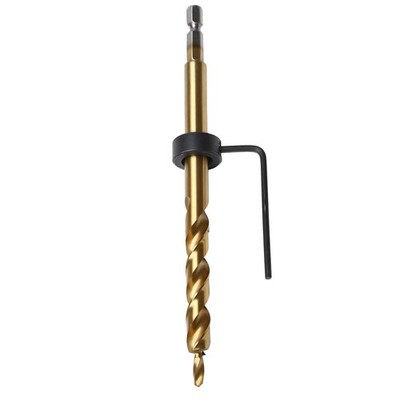3/8'' Pocket Hole Drill 1/4'' Hex Shank Titianium coated Twist Step Drills with...