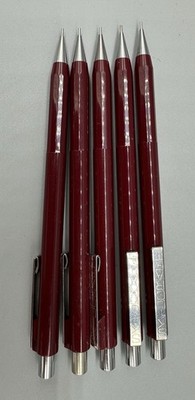 5 Vintage U.S. Government Mechanical Pencil Maroon Burgundy Skilcraft 0.5mm