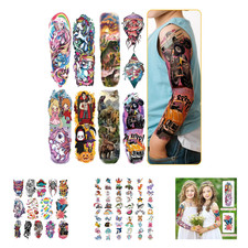 Temporary Tattoos for Kids 52 Pack Full Arm Sleeve Dinosaur Monster Car Planet