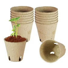 Peat Pots, Biodegradable Pots for Seedlings with Drain Holes