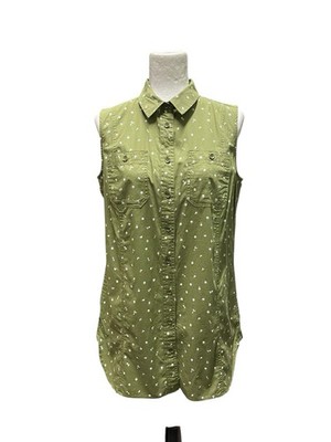 Duluth Trading Organic Cotton Sleeveless Tunic Gardening Green Vegetables Small