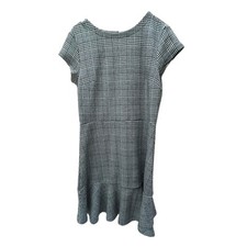 GAP Black Plaid Short Sleeve Peplum Dress | Size 8