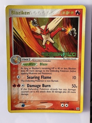 Blaziken 1/106 Ex Emerald Stamped Reverse Holo Rare Heavily Played (2) 2005