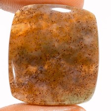 100 Natural Moss Agate Radiant Shape Cabochon Gemstone 36.5 Ct 28X25X5mm UG-356