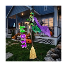Halloween Decorations Outdoor - 12 Ft Animated Hovering Witch With Sound & To...
