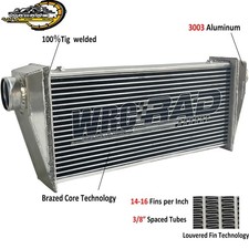 1000hp 31x12x4 Full Aluminum Turbo Intercooler 3 Inoutlet 5-50psi Universal 1000hp 31x12x4 Full Aluminum Turbo Intercooler 3 Inoutlet 5-50psi Universal