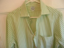 ANDOVER SHOP 15 1/2-34 CUTAWAY COLLARED LIME GREEN&WHITE COTTON MADE IN USA;EXC