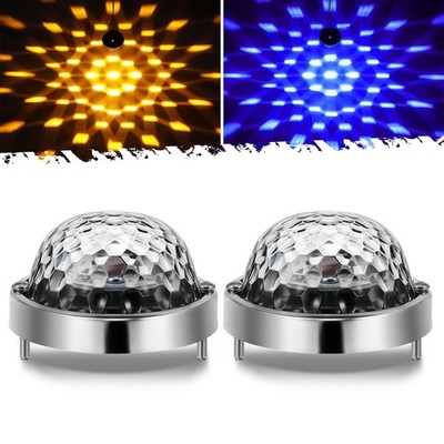 Partsam 2Pcs Low Profile Dual Revolutio Glass Lens Watermelon Lights Dual Col...