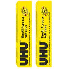 UHU All Purpose Adhesive, Crystal Clear Strong Glue, 125ml 2 Pack