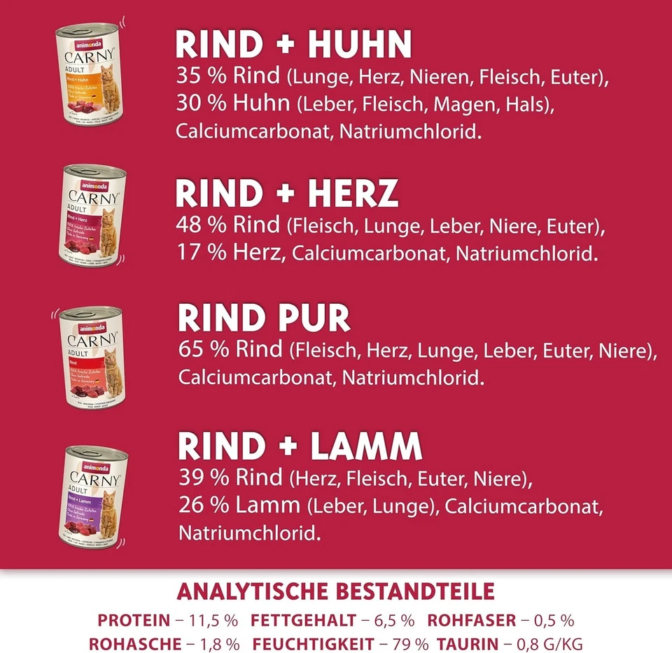 animonda Carny Adult Herzhafte Variation (12 x 400 g), Katzennassfutter für ausg - Bild 3 von 4