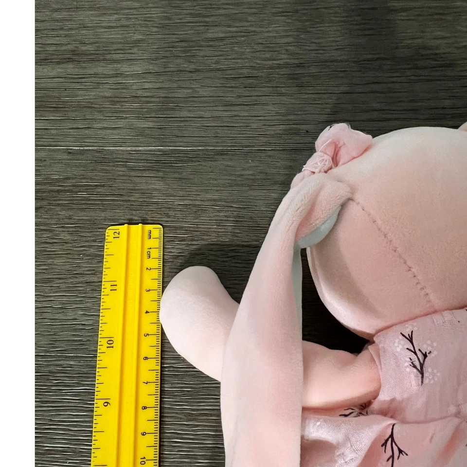 Juguete de peluche conejo rosa ojos dormidos vestido lazo niños peluche Foto 4 de 4