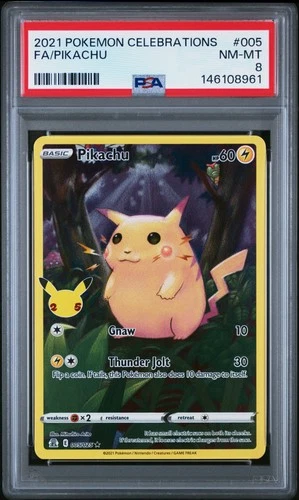 2021 POKEMON CELEBRATIONS #005 FULL ART/PIKACHU PSA 8