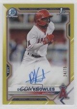 2021 Bowman Chrome Prospects Yellow Refractor 24/75 D'Shawn Knowles Auto nd3