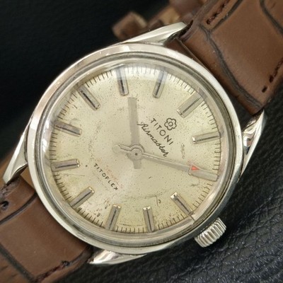 TITONI AIRMASTER TITOFLEX VINTAGE HANDAUFZUG SWISS HERREN UHR a705124-2