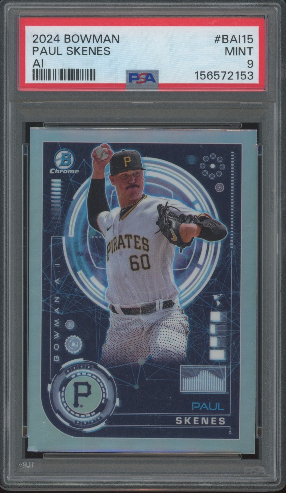 2024 Bowman Chrome AI #BAI15 Paul Skenes RC Rookie Mint PSA 9