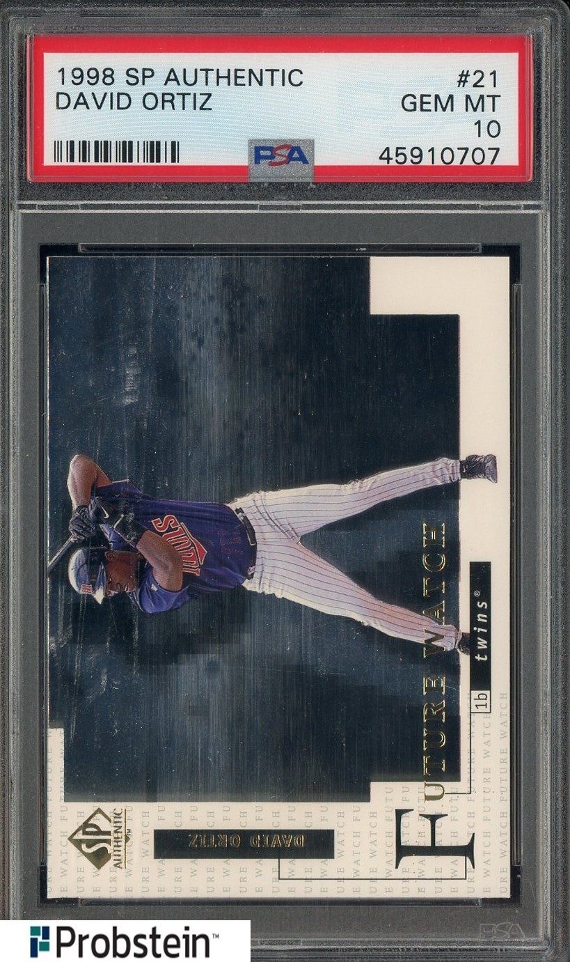 1998 SP Authentic #21 David Ortiz Twins RC Rookie HOF PSA 10 GEM MINT view 1