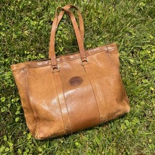 Eddie Bauer Vintage Brown Genuine Leather Tote Shoulder Bag