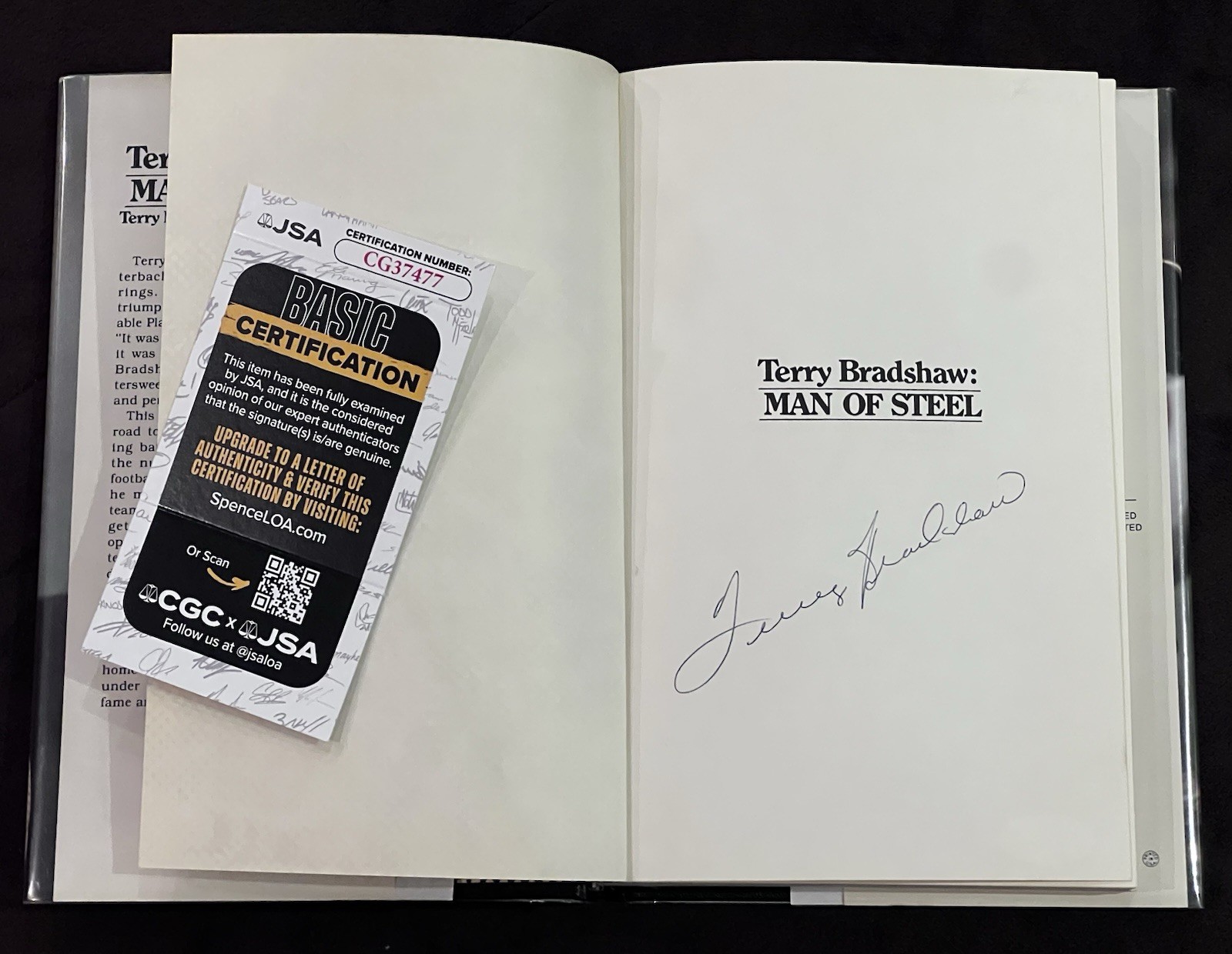 Terry Bradshaw Man Of Steel SIGNED Book JSA COA Pittsburgh Steelers HOF FOX Auto 