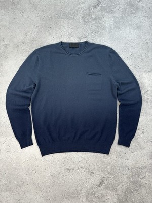 Iris Von Arnim Uomo 100% Cashmere Blue Sweater Jumper Size L Knit