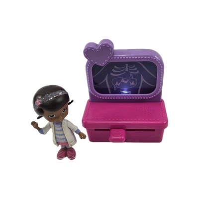 Disney Doc McStuffin Talking Pet Vet Pink Purple X-Ray Table w Doll Figure Lot 2