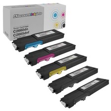 5PK BLACK Cyan Magenta Yellow Toner Set for Dell C2660dn C2665dnf HY Cartridges