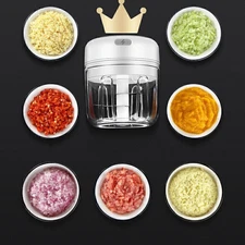 Electric Mini Garlic Chopper Masher Portable Small Food Processor Mincer Grinder